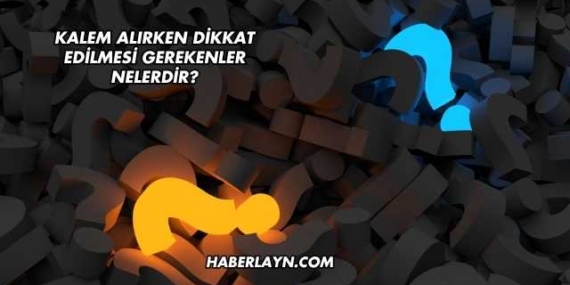 Kalem Alırken Dikkat Edilmesi Gerekenler Nelerdir?