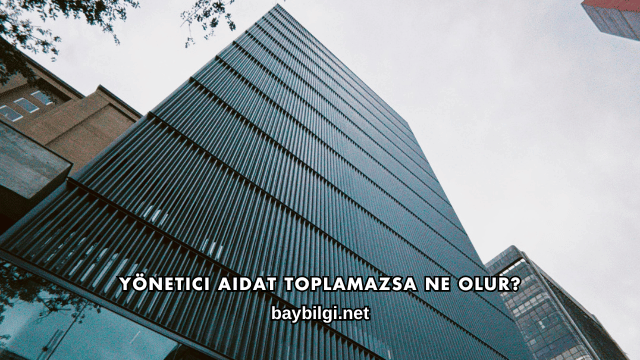 Yönetici Aidat Toplamazsa Ne Olur?